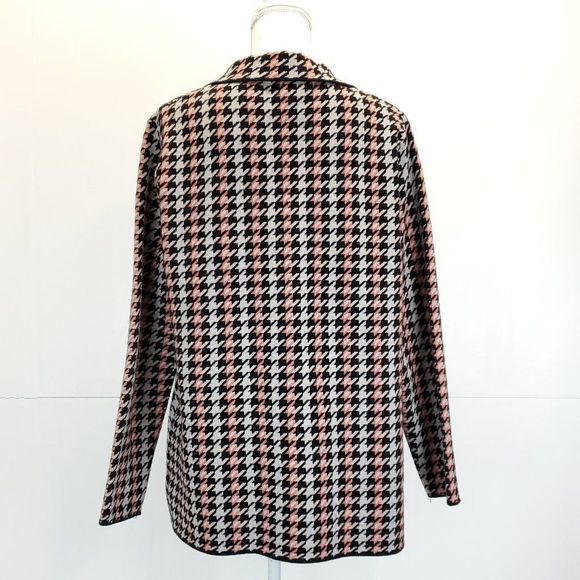 Joie Houndstooth Double Breasted Button Front Business Casual Blazer Sweater - Picture 5 of 11